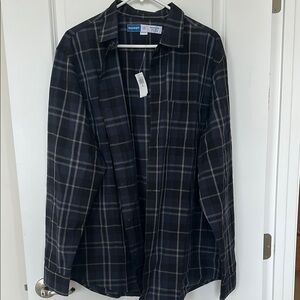 Old Navy Men's Blue Plaid Dress Shirt